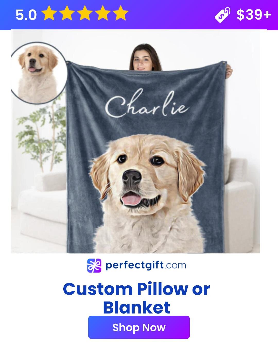Custom pillow and blanket set featuring unique designs and colors, perfect for personalized home decor.