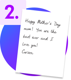 inside of a greeting card that has a message