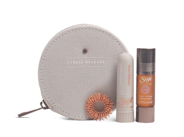 Travel kit featuring a brush, toothbrush, and a convenient pouch for easy storage and transport.