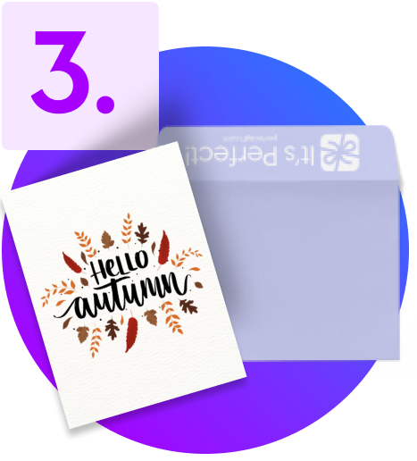 envelope and a customized greeting card