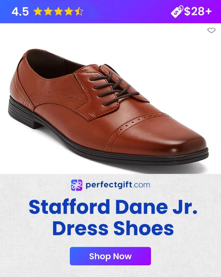 Elegant Stafford Dane J dress shoes in polished black leather, featuring a classic design suitable for formal occasions.
