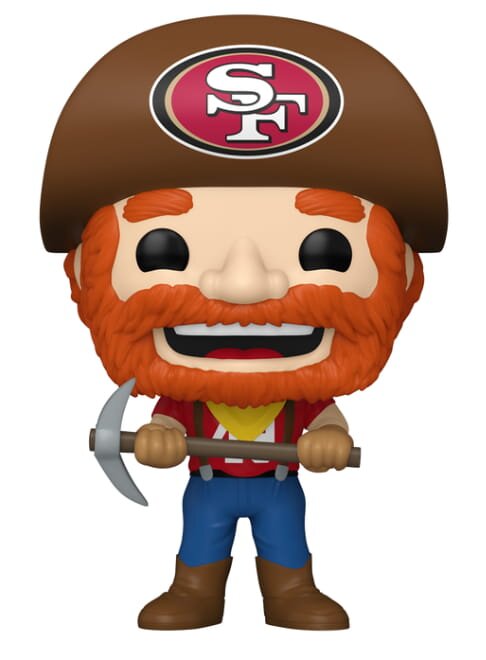 Funko Pop figure of a San Francisco 49ers player, showcasing the team's colors and logo in a collectible design.