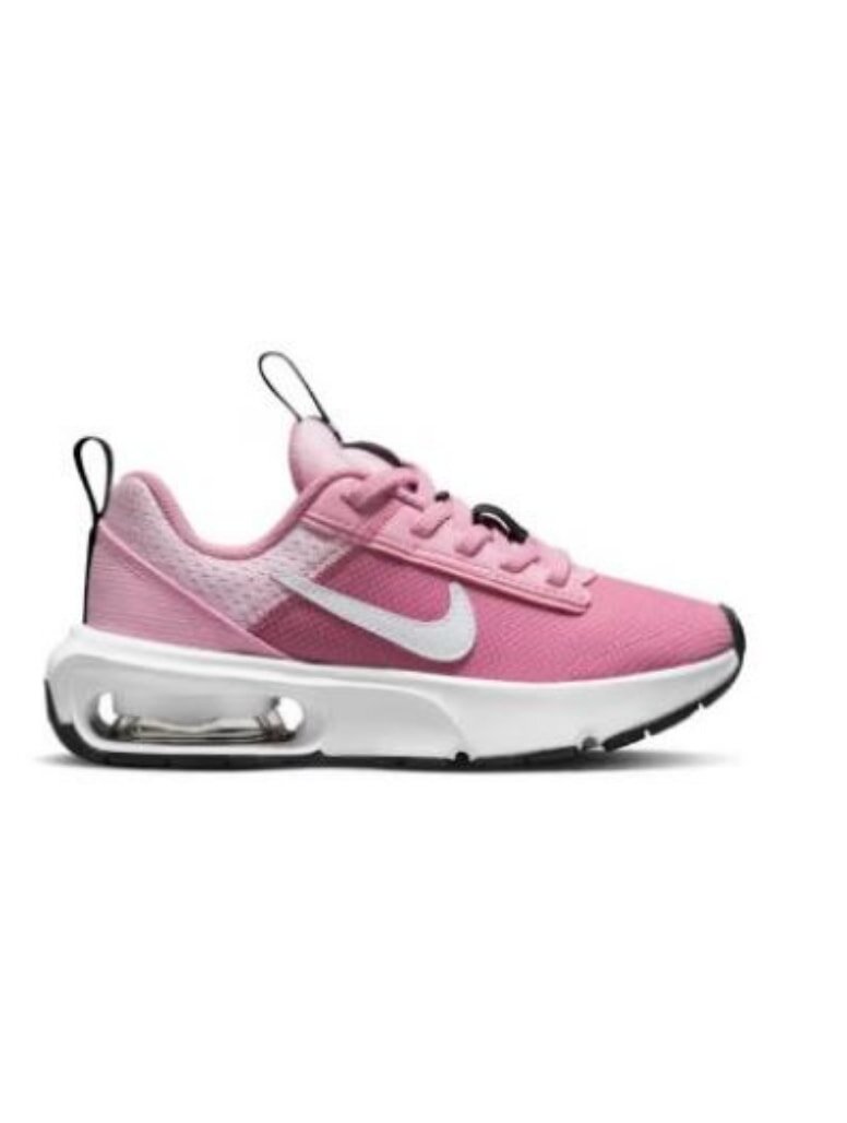 Pink and white Nike Air Max Motion sneakers with a sleek design and cushioned sole for comfort and style.