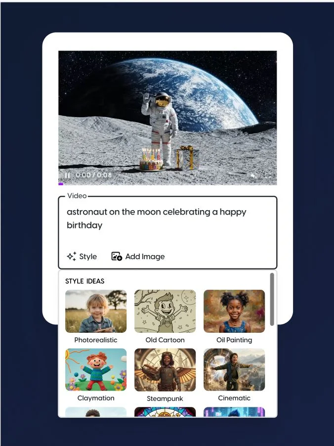 Astronaut on the moon celebrating a birthday, generated by Perfect Director