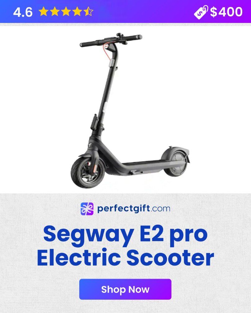 Image of a Segway E2 Pro electric scooter, showcasing its sleek design and modern features for urban commuting.