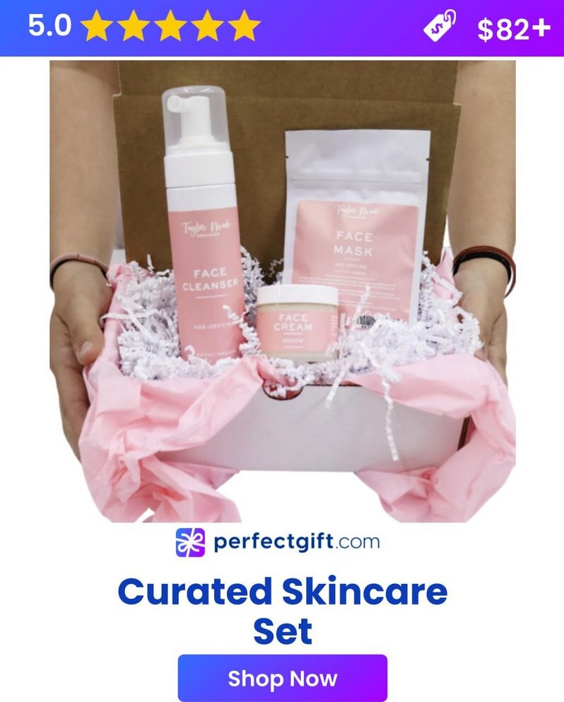 Curated skin care set featuring various products for a complete skincare routine.