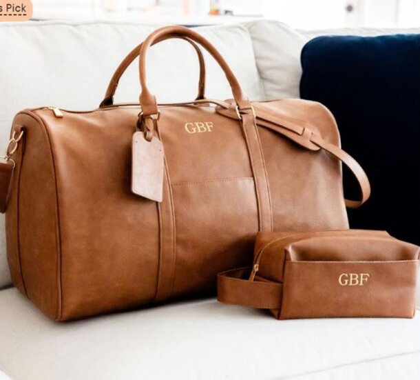 A Personalized Leather Travel Bag