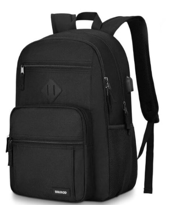 A sleek black backpack designed with a laptop compartment for convenience.
