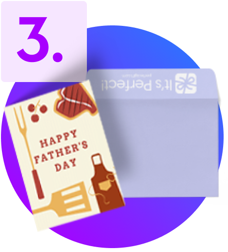 envelope and a customized greeting card