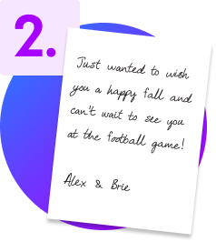 inside of a greeting card that has a message