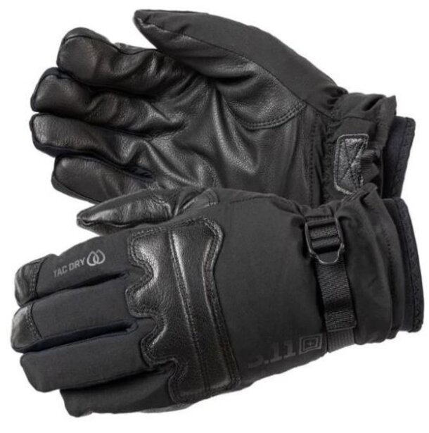 Men's black leather gloves featuring a sleek black leather palm for a stylish and comfortable fit.