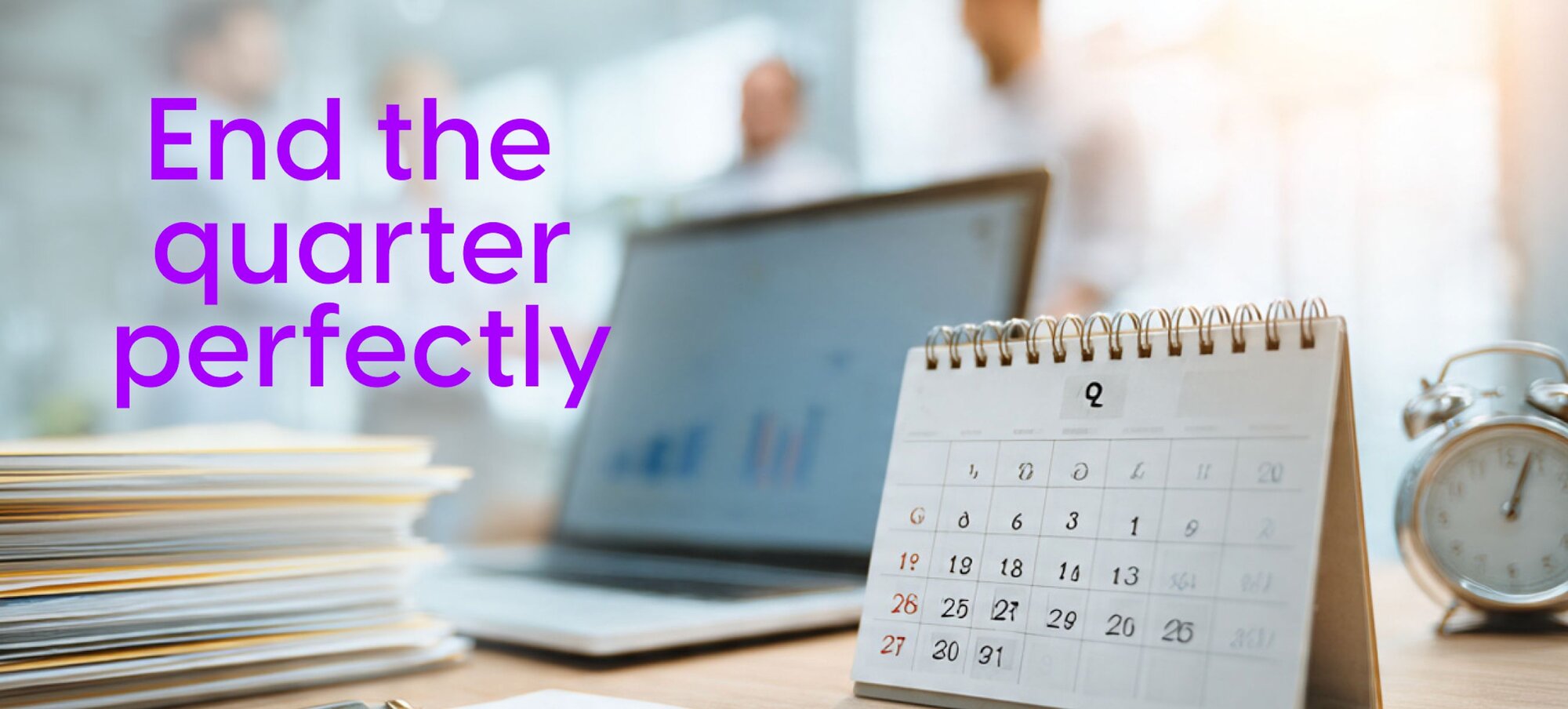 A smiling woman in a white lab coat sits at her desk, working on her laptop with a welcoming expression.