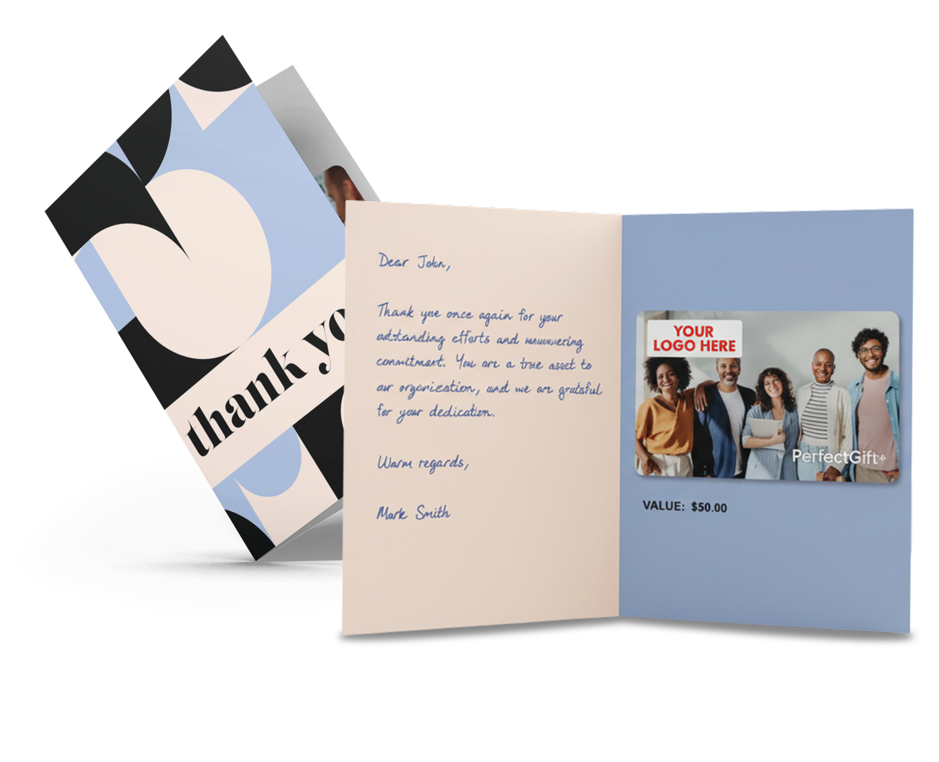 Gift card with a 'Thank You' booklet and envelope.