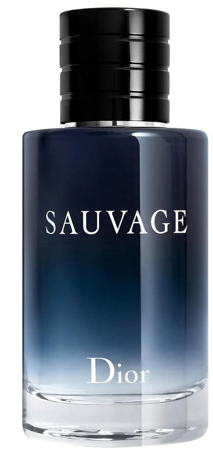 Dior Sauvage Eau de Toilette spray bottle with a sleek design, showcasing its luxurious fragrance for men.  
