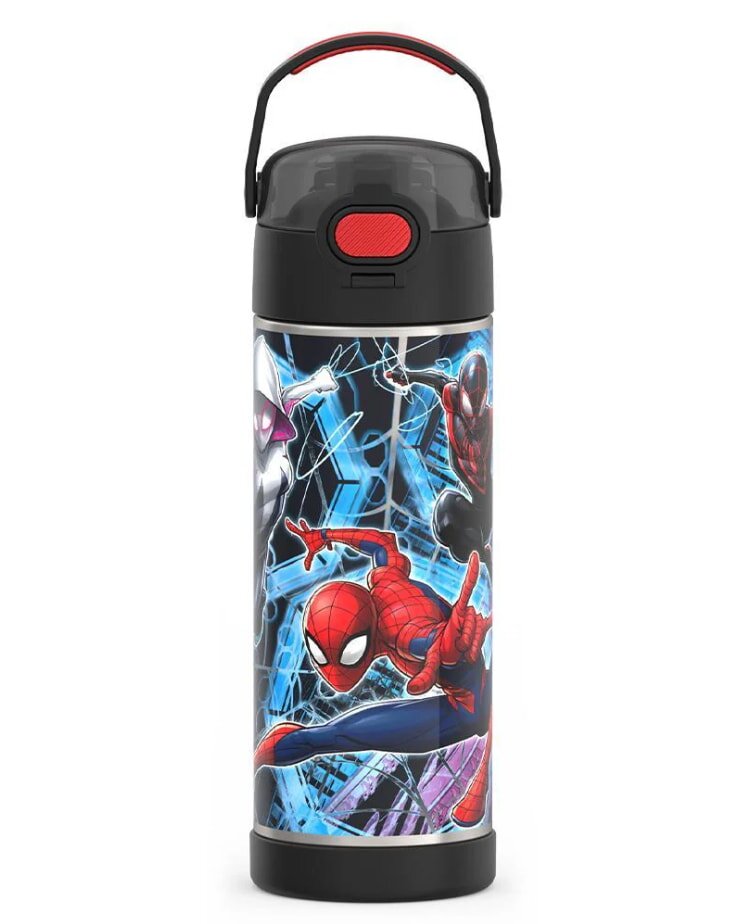  Insulated water bottle with spiderman image