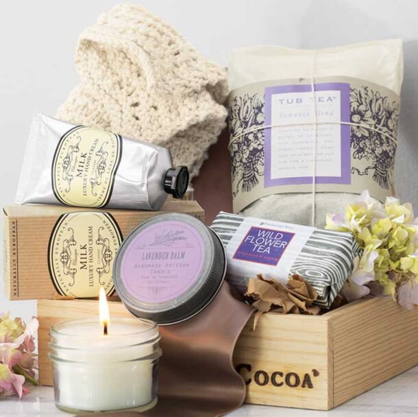 Serenity Spa Self Care and Tea Crate by Olive