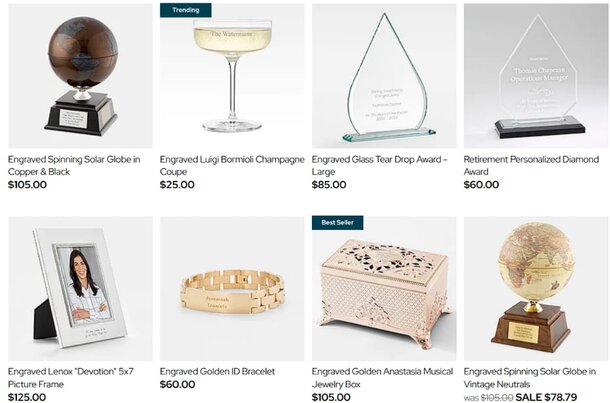 A collection of various items available for purchase on an online marketplace.