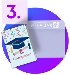 envelope and a customized greeting card