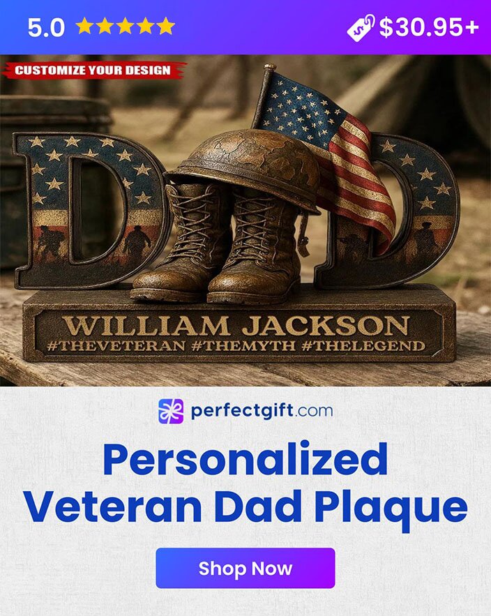 Personalized Veteran Dad Acrylic Plaque