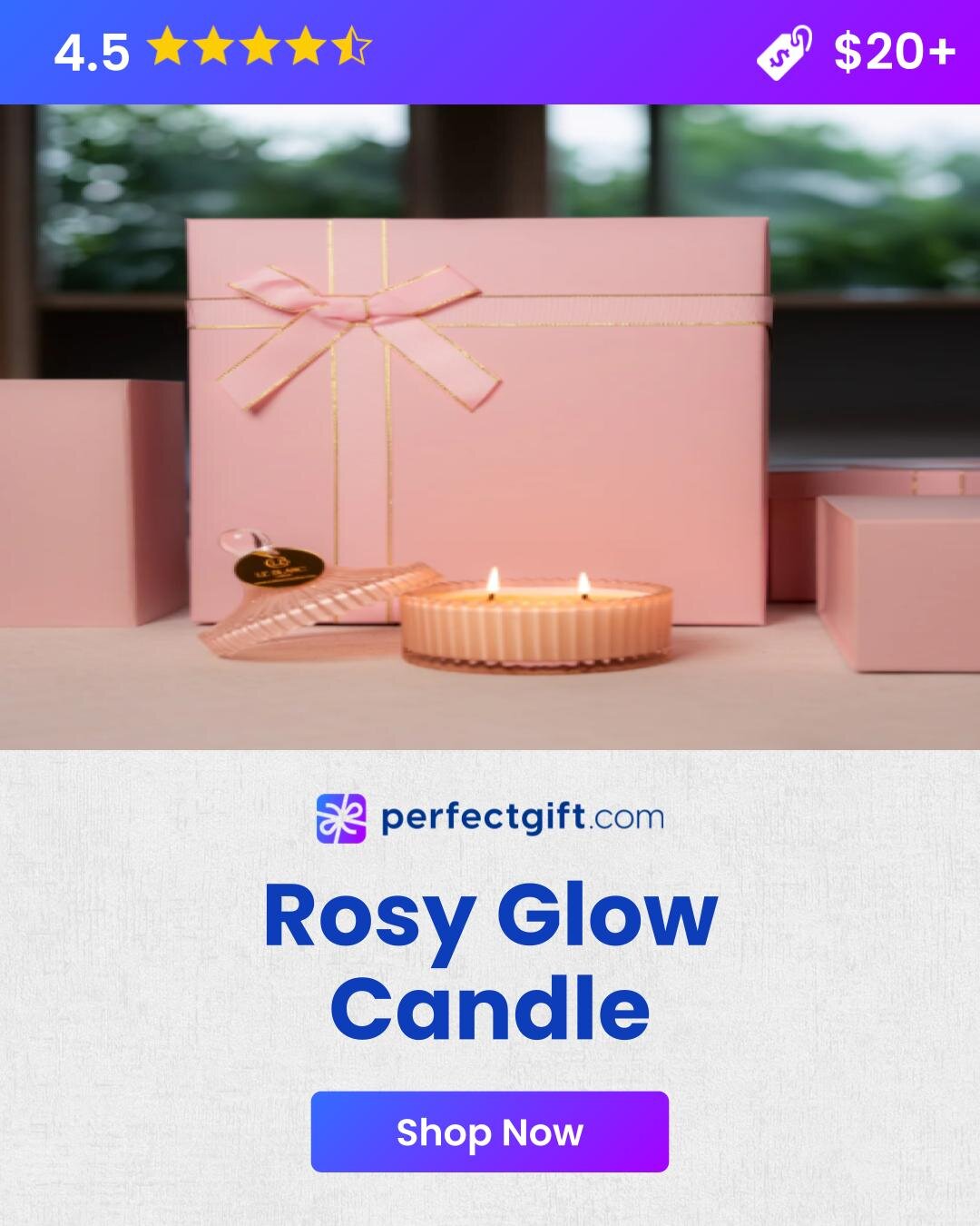 A rose glow candle elegantly displayed, symbolizing the perfect gift for any occasion.