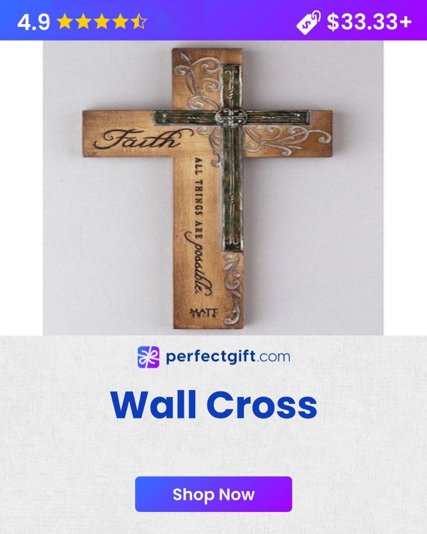 A beautifully designed wall cross, ideal as a thoughtful gift for any occasion, showcasing intricate details and craftsmanship.