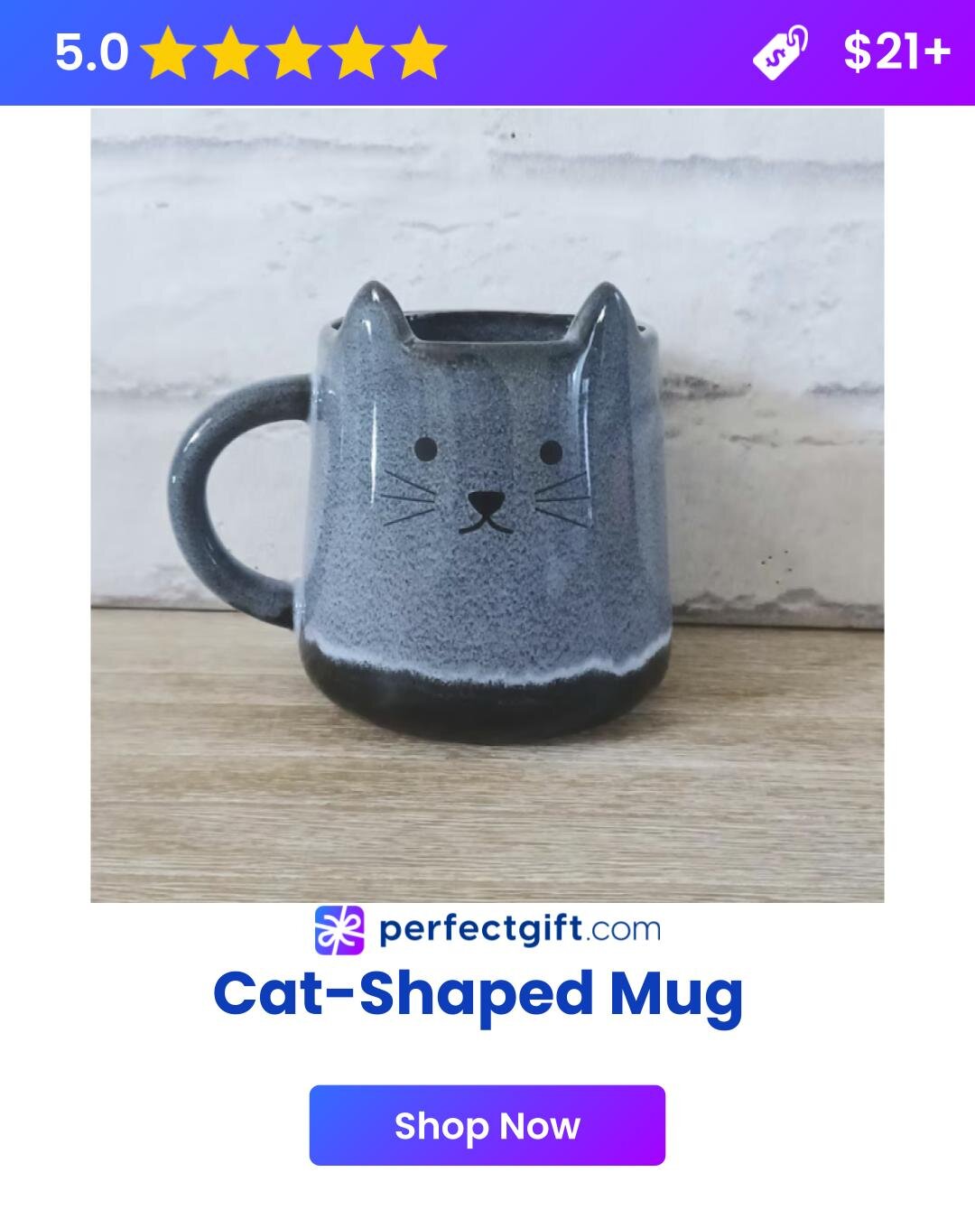 Cat-shaped mug with tea or coffee