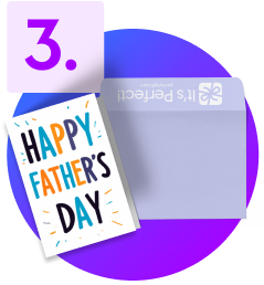 envelope and a customized greeting card