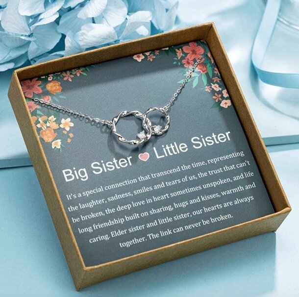 Silver sisters necklace
