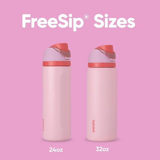 Image showing various free sip sizes available for customers to choose from at a beverage station.