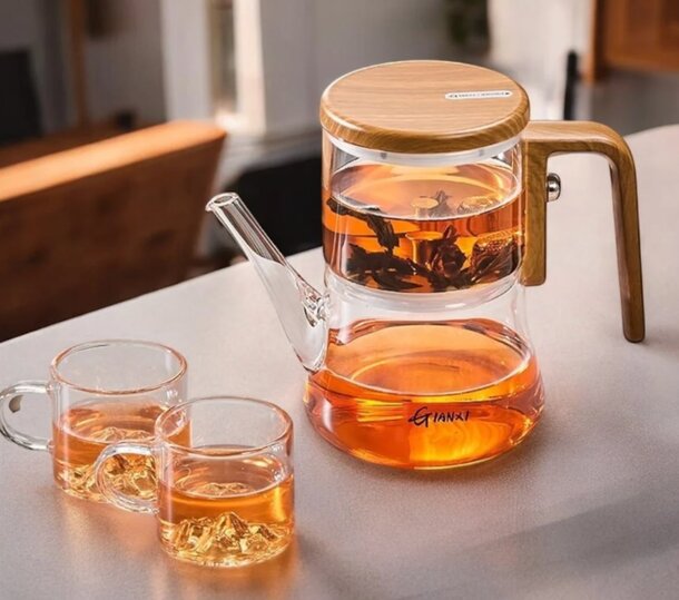 Gianixi Borosilicate Glass Magnetic Teapot Set by Inovessa