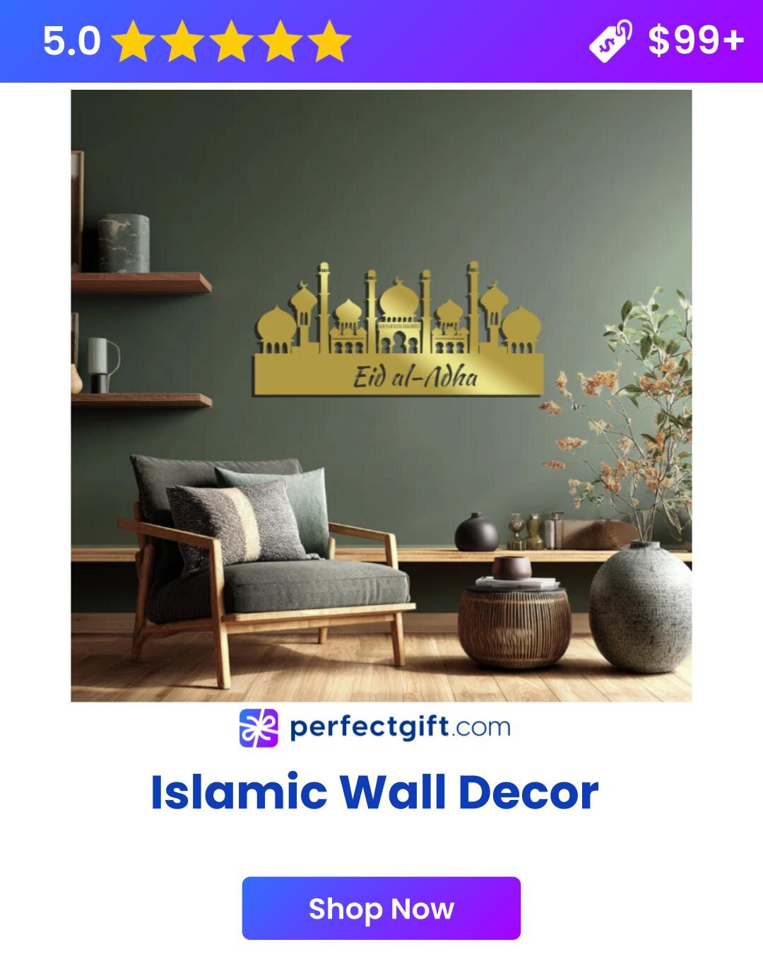 Elegant Islamic wall decor featuring intricate patterns and designs, enhancing the ambiance of any space.