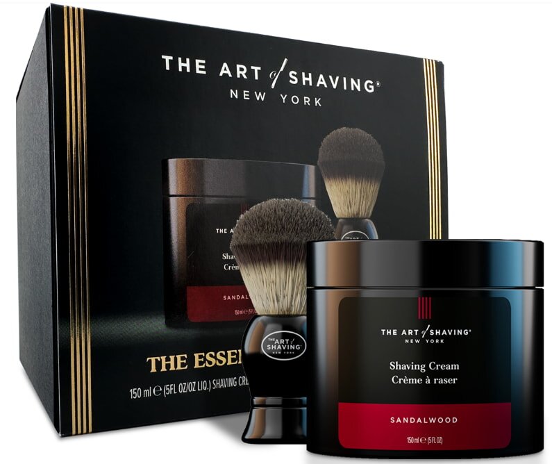 The Art of Shaving Essence Set displayed, featuring grooming products in elegant packaging for a refined shaving experience.