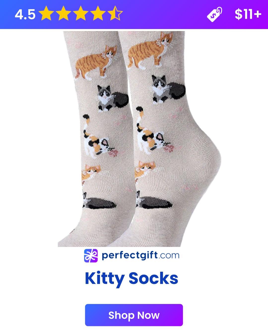 Cat print socks and slippers