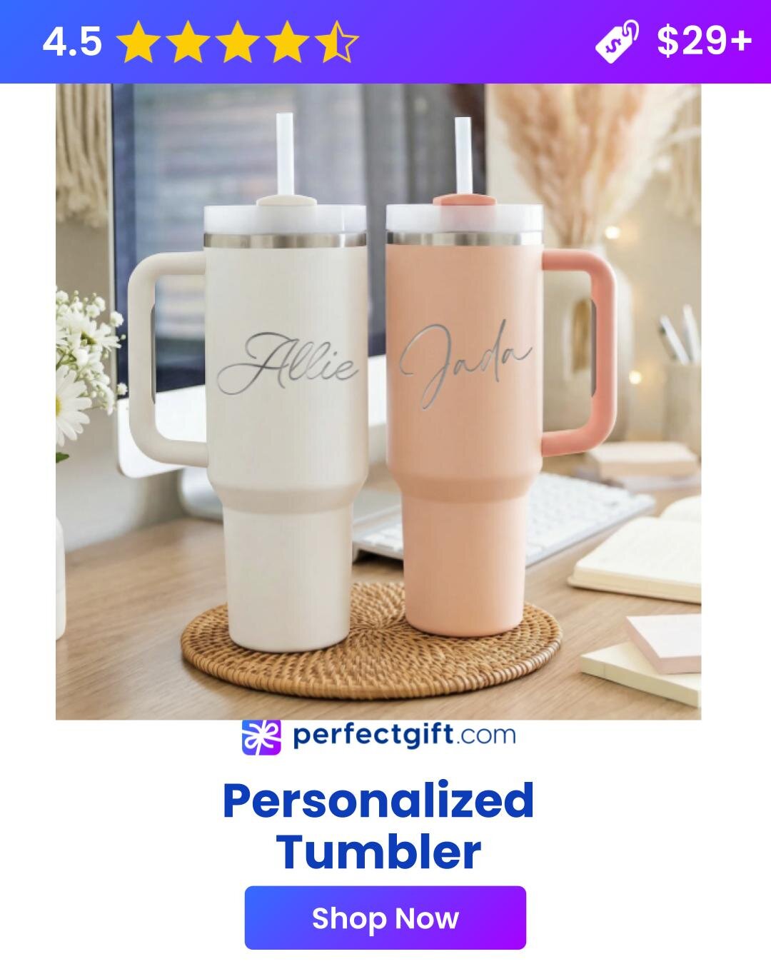 Personalized tumbler featuring the words "personalized tumbler" in a stylish font on a sleek background.