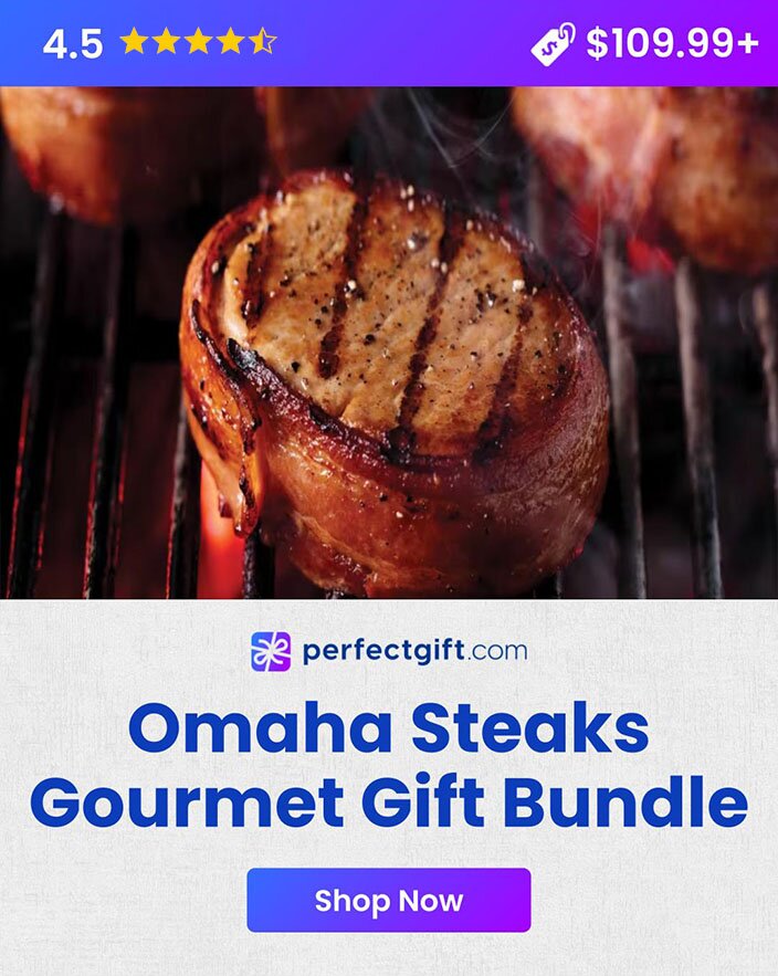 Omaha Steaks gourmet gift bundle showcasing a selection of high-quality meats and gourmet sides, ideal for gifting.