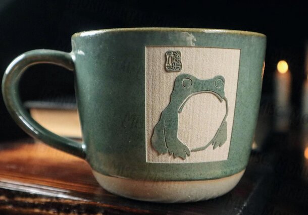 Unimpressed Frog Ceramic Mug