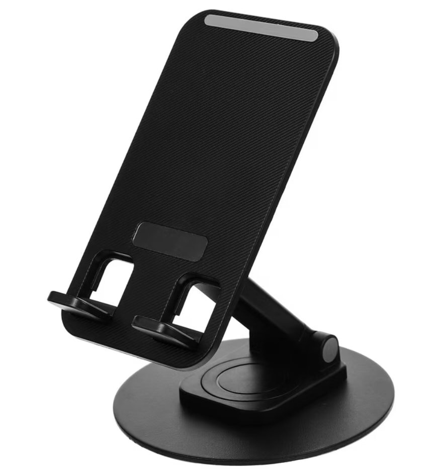 Black phone stand with adjustable holder