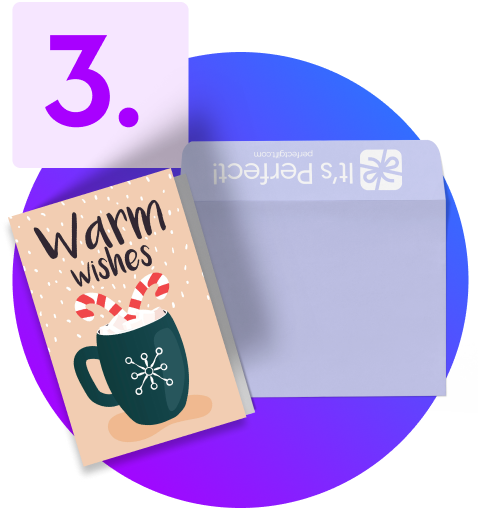 envelope and a customized greeting card