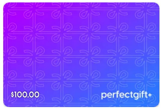 A $100,00 gift card displayed prominently, symbolizing a perfect gift for any occasion.