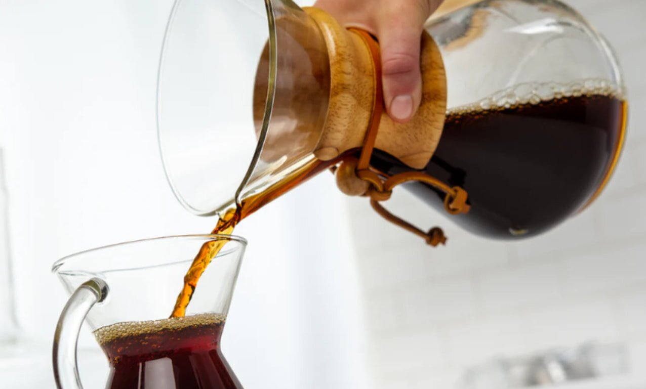 Step-by-step guide on brewing a perfect cup of coffee with ingredients and equipment displayed.