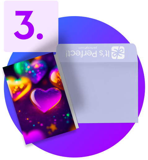 envelope and a customized greeting card