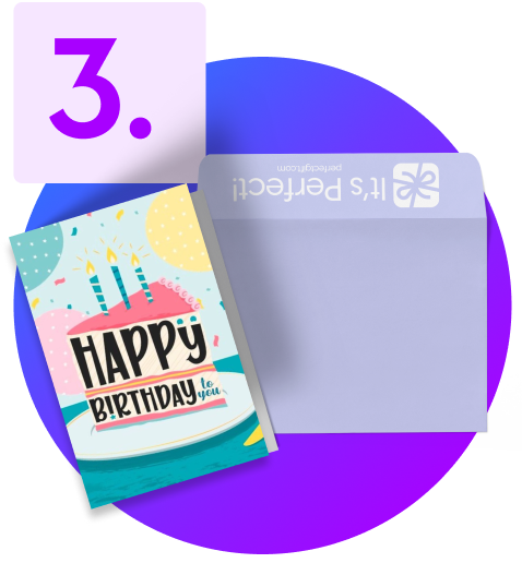 envelope and a customized greeting card