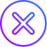 Multicolored X logo.