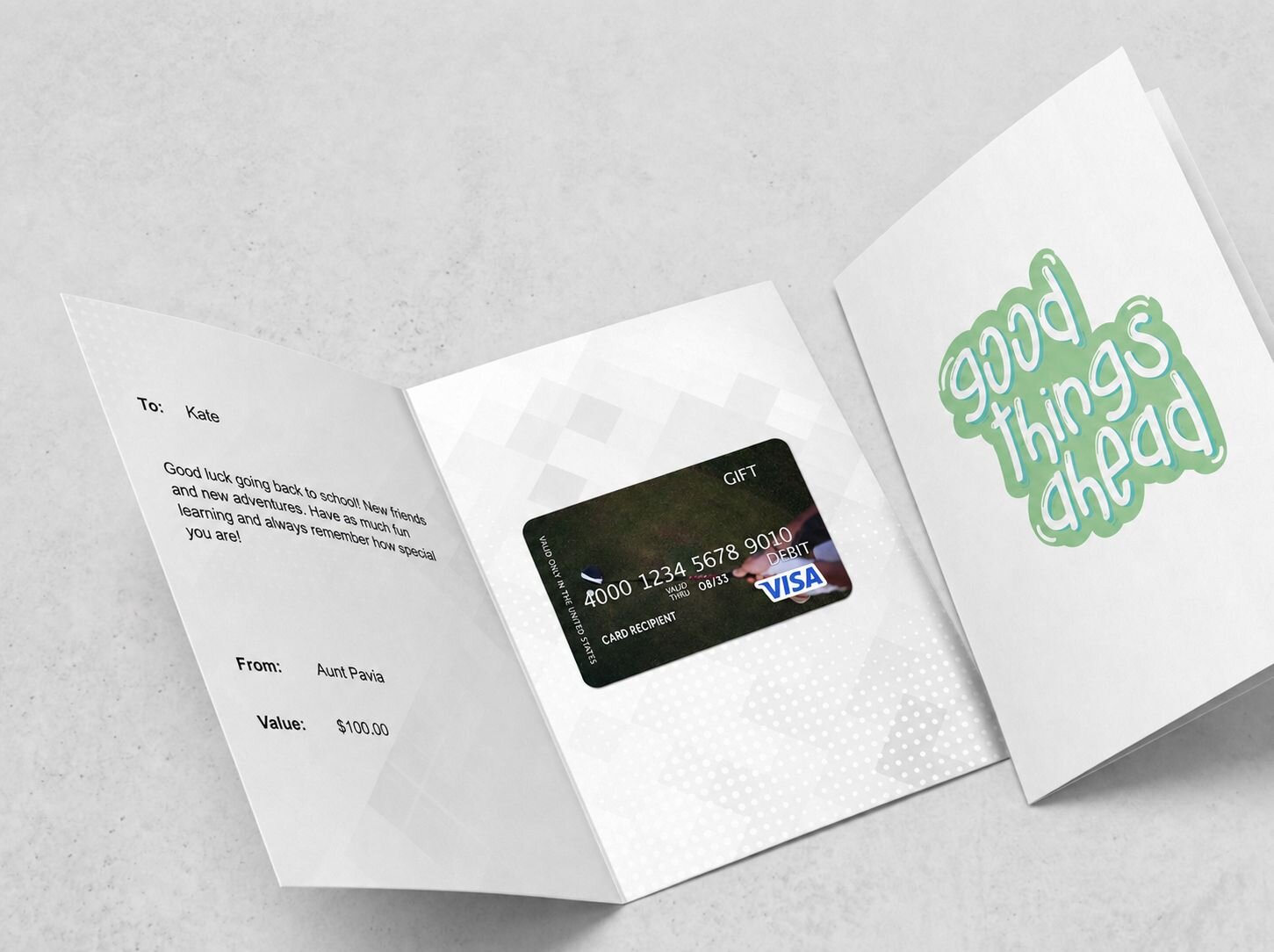 PerfectGift Visa in a greeting card