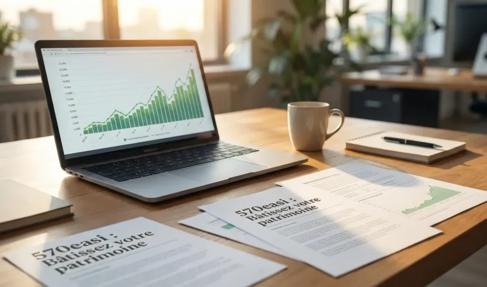 Ordinateur avec graphique financier