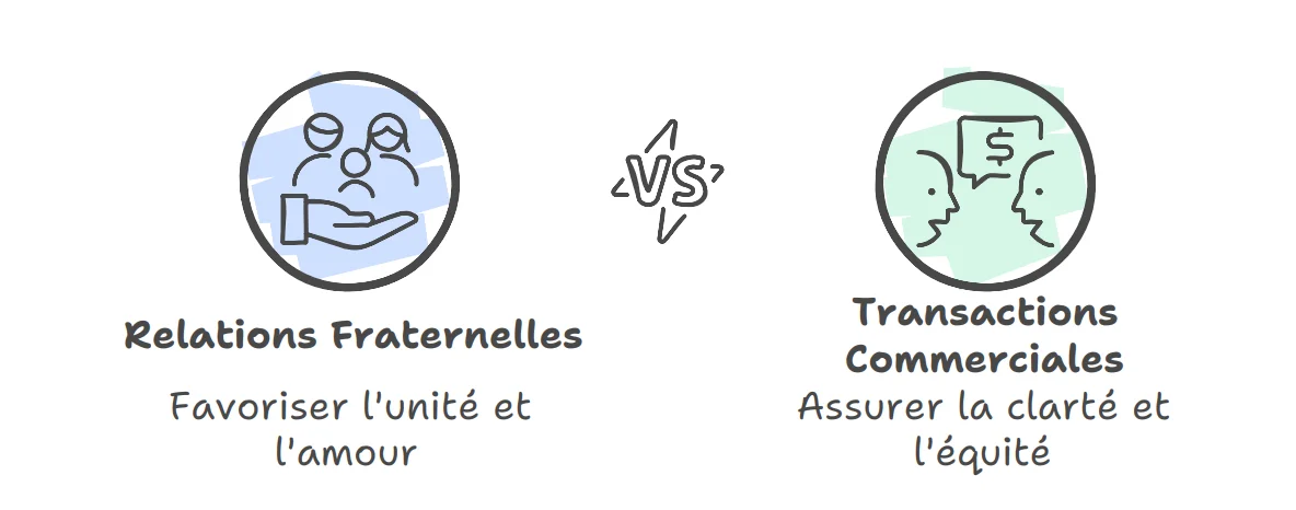 Relations fraternelles vs Transactions commerciales