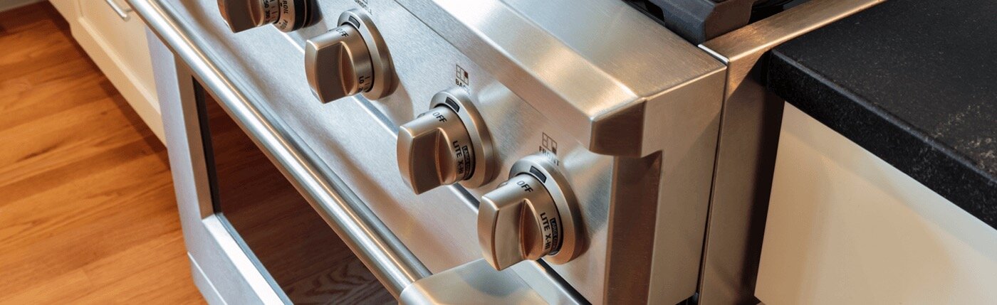 A close-up of a stove