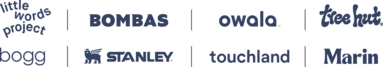 Little Words Project [Logo] | Bombas [Logo] | Owala [Logo] | Tree Hut [Logo] | Bogg [Logo] | Stanley [Logo] | Touchland [Logo] | Marin [Logo]