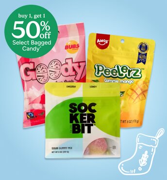 Stocking stuffer gift ideas: buy 1 get 1 50% off select bagged candy
