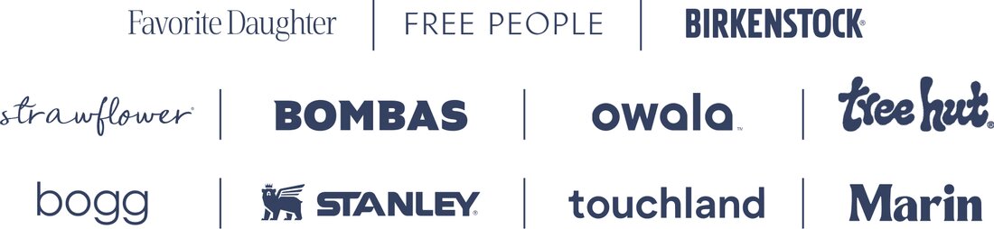 Little Words Project [Logo] | Bombas [Logo] | Owala [Logo] | Tree Hut [Logo] | Bogg [Logo] | Stanley [Logo] | Touchland [Logo] | Marin [Logo]